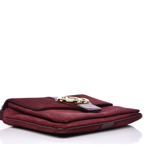 Gucci Arli Medium Suede & Leather Shoulder Bag Crossbody Handbag - Picture 4 of 11